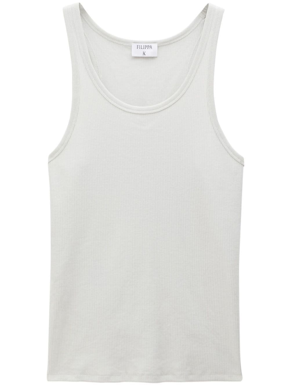 Filippa K fine-ribbed organic cotton-blend tank top - Grey von Filippa K