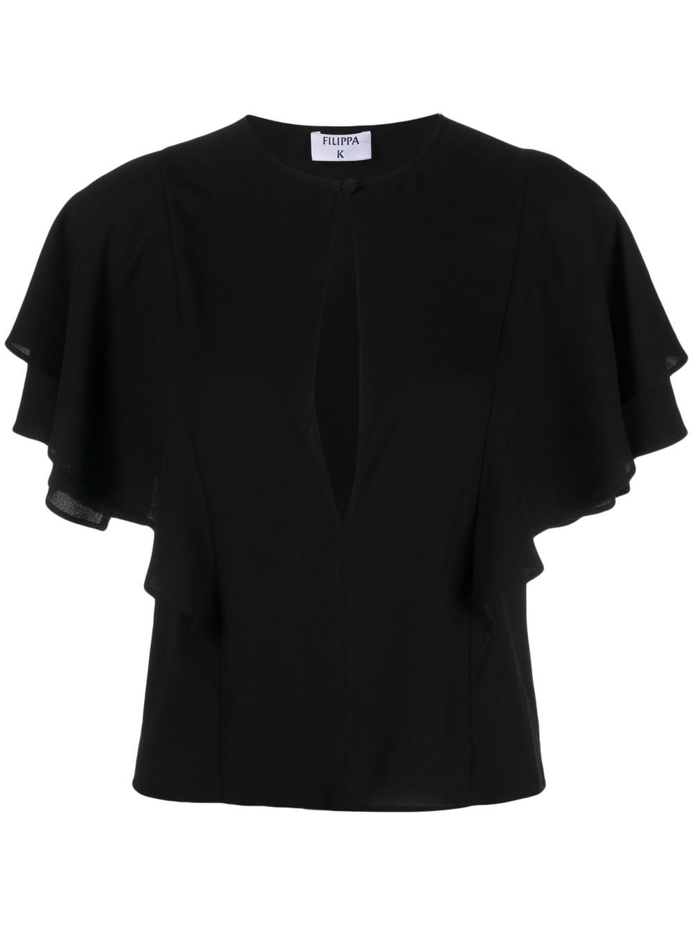 Filippa K keyhole-neck frilled-sleeved blouse - Black von Filippa K