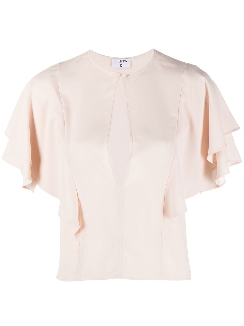 Filippa K keyhole-neck frilled-sleeved blouse - Pink von Filippa K