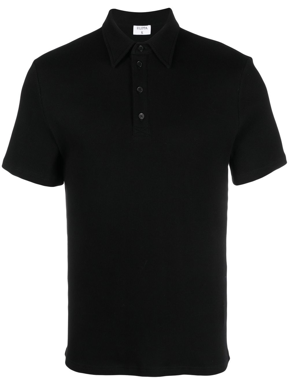 Filippa K ribbed short-sleeved polo shirt - Black von Filippa K