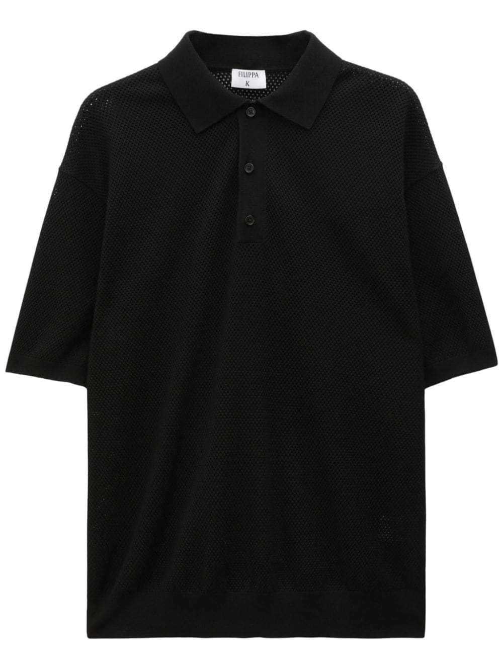 Filippa K short-sleeved mesh polo shirt - Black von Filippa K