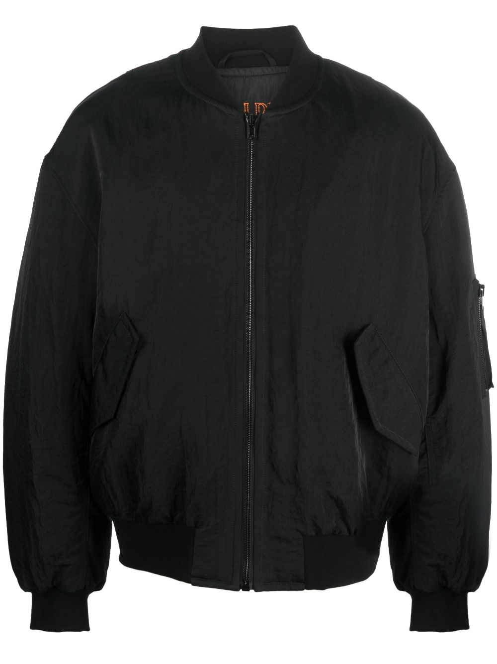 Filippa K zip-up crinkled bomber jacket - Black von Filippa K