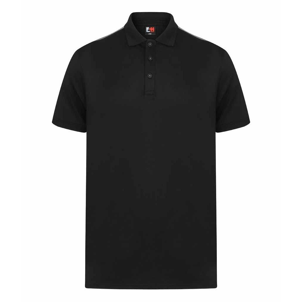 Erwachsene Kontrast Panel Pique Polo Shirt Damen Schwarz S von Finden & Hales