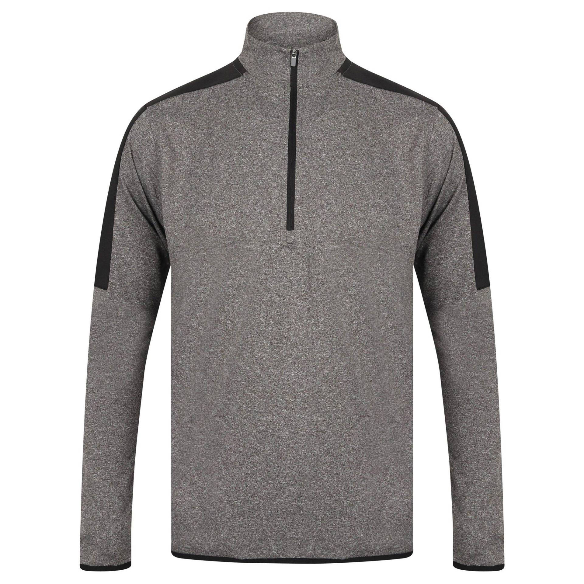 Kontrast Zip Midlayer Top Herren Grau M von Finden & Hales