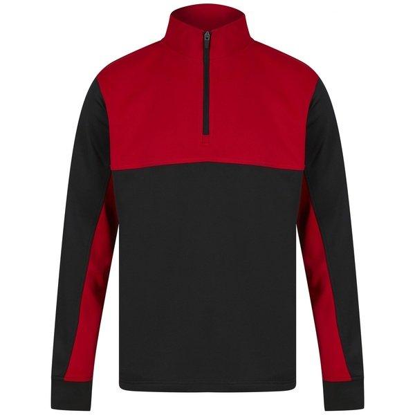 Trainingsjacke Mit Kurzem Reißverschluss Herren Schwarz 3XL von Finden & Hales