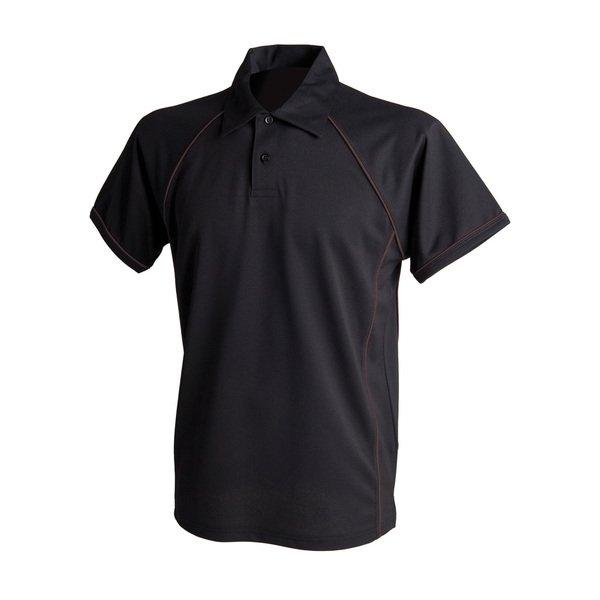 Sport Poloshirt, Kurzarm Herren Schwarz L von Finden & Hales