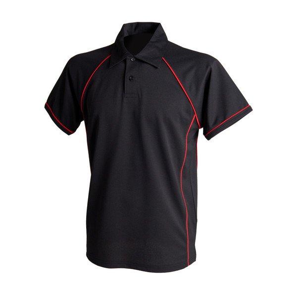 Sport Poloshirt, Kurzarm Herren Schwarz XL von Finden & Hales