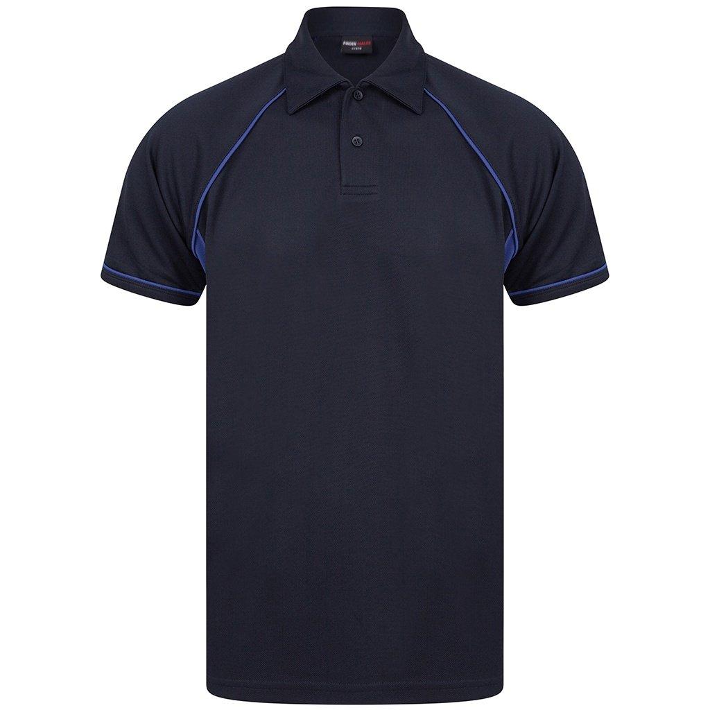 Performance Paspel Polo Shirt Herren Blau L von Finden & Hales