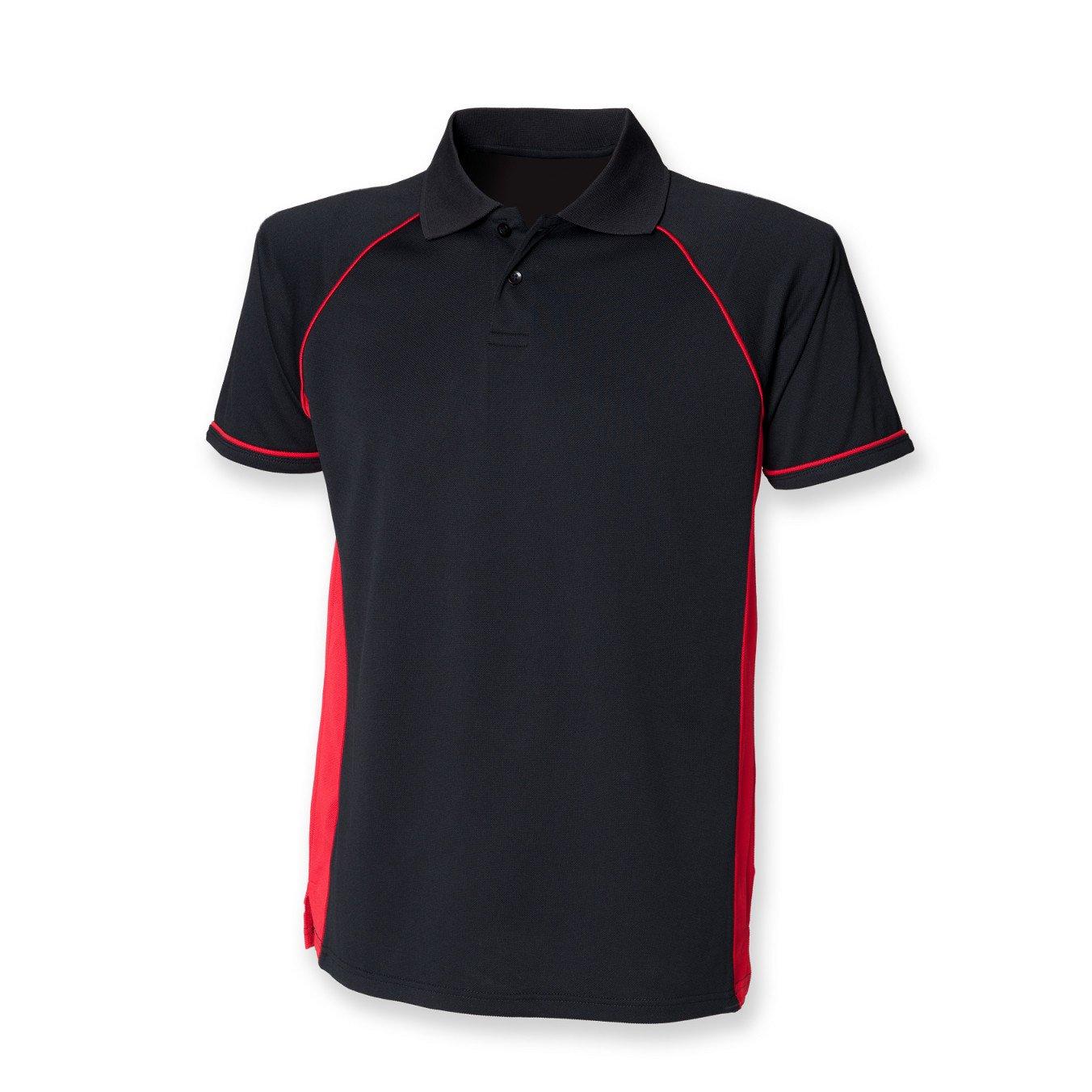 Sport Poloshirt Panel Performance Herren Schwarz M