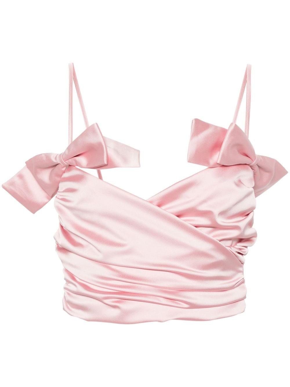 Fiorucci bow-embellished satin cropped top - Pink von Fiorucci