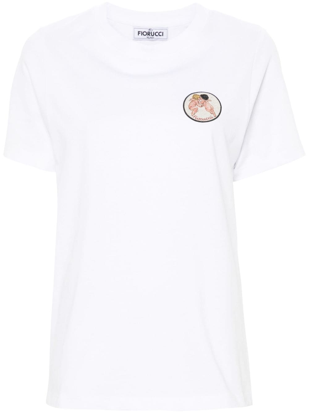 Fiorucci logo-appliqué cotton T-shirt - White von Fiorucci