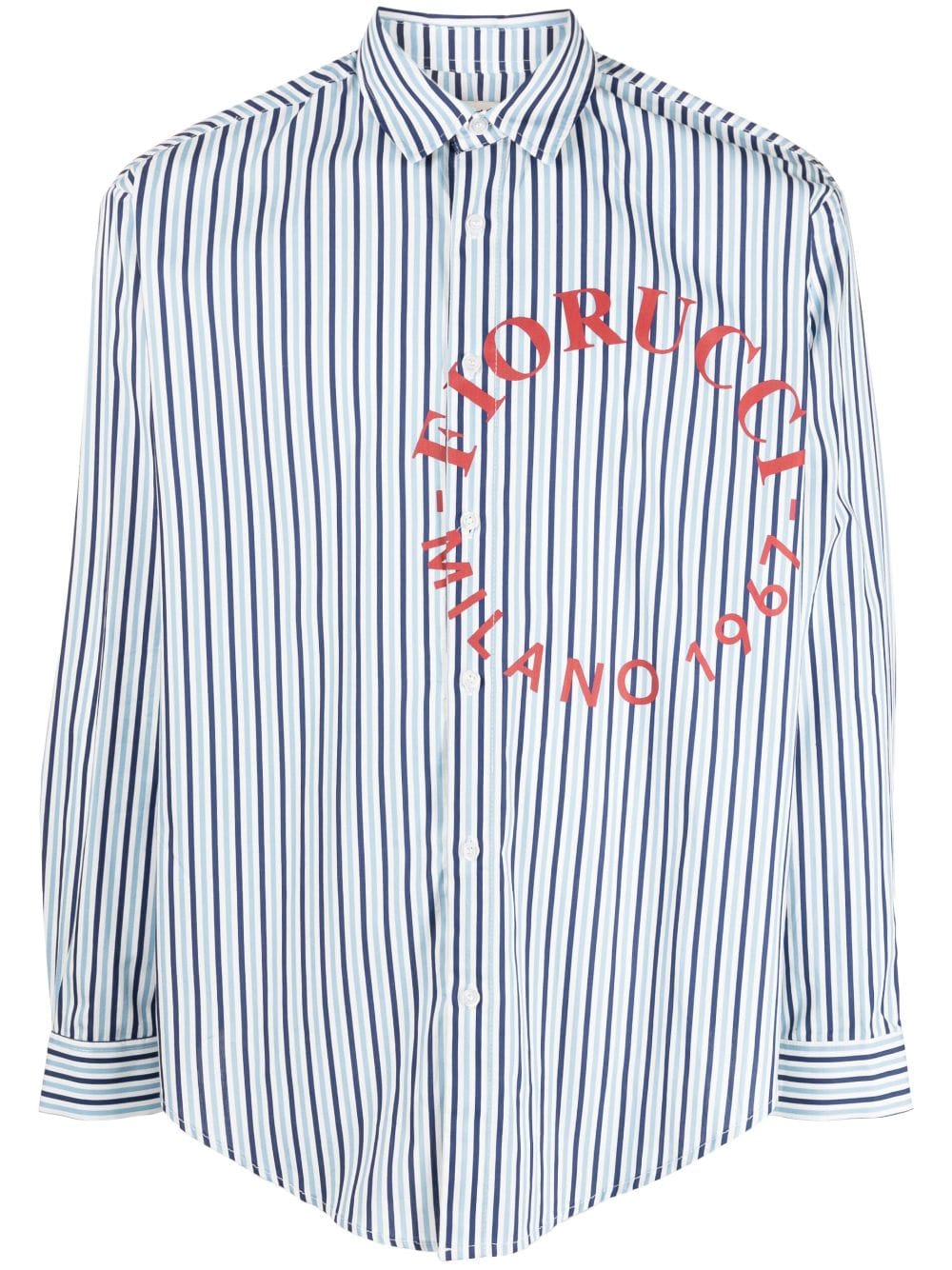 Fiorucci striped logo-print shirt - Blue von Fiorucci
