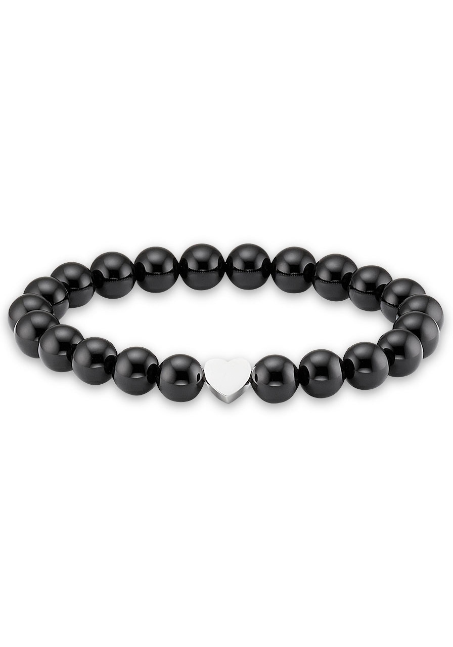 Firetti Armband »Herz mit Kugeln aus Edelstein«, Made in Germany - mit Onyx oder Tigerauge von Firetti