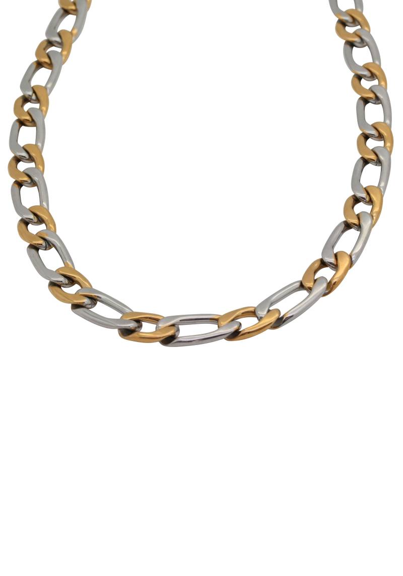 Firetti Edelstahlkette »Schmuck Geschenk Panzer-/Figarokette, bicolor, ca. 7,47 mm breit«, Made in Germany von Firetti