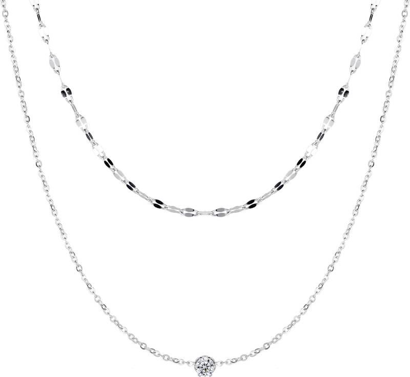 Firetti Edelstahlkette »Schmuck Geschenk Armband Kette Fusskette Bauchkette 2-reihig Fancy«, mit Zirkonia (synth.), in verschiedenen Längen erhältlich von Firetti