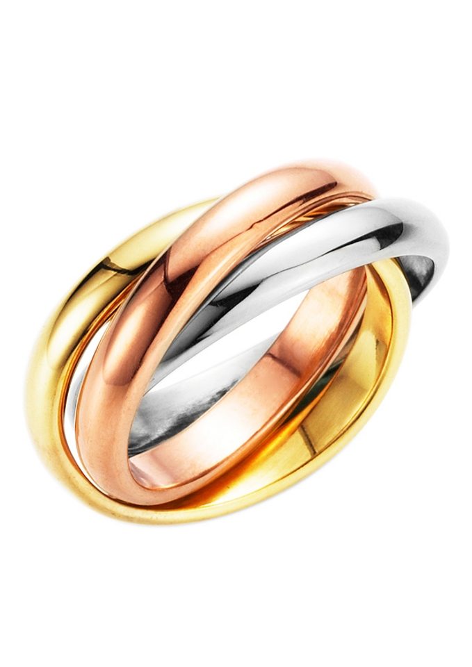 Firetti Fingerring »Schmuck Geschenk 3-fach verschlungen, tricolor« von Firetti