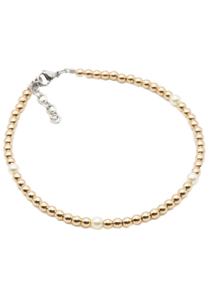 Firetti Fusskette »Schmuck Geschenk Kugeln«, Made in Germany - mit Hämatine und Kristallperle von Firetti