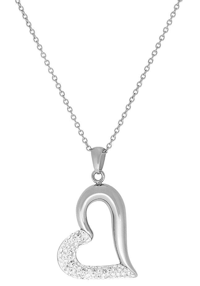 Firetti Herzkette »Halskette Schmuck Geschenk funkelndes Herz "LIEBE"«, mit Kristallstein von Firetti