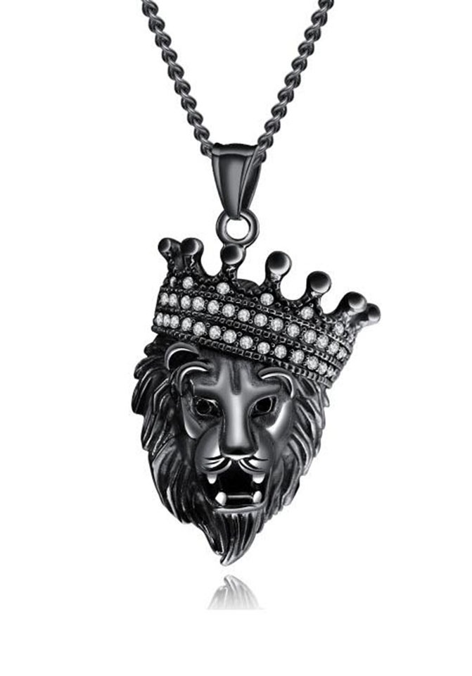 Firetti Kette mit Anhänger »Schmuck Geschenk Löwe, strukturiert«, mit Zirkonia (synth.) von Firetti
