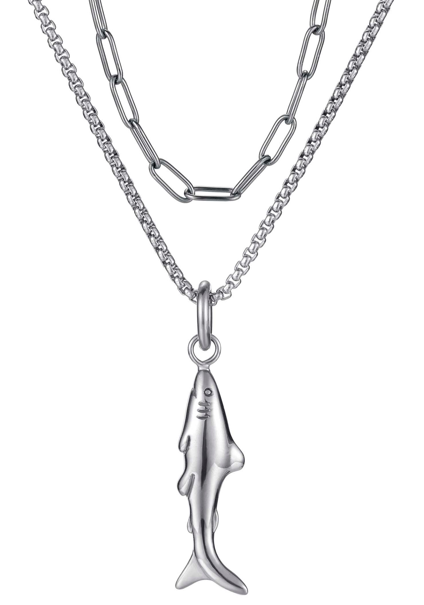 Firetti Kette mit Anhänger »Schmuck Geschenk Edelstahl Halsschmuck Halskette Haifisch«, (Set, 1 tlg.) von Firetti