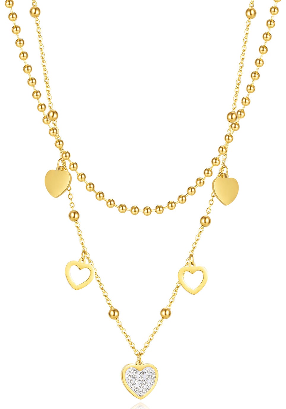 Firetti Kette mit Anhänger »Schmuck Geschenk Hearts Charm«, mit Zirkonia (synth.) Firetti Kette mit Anhänger »Schmuck Geschenk Hearts Charm«, mit Zirkonia (synth.) von Firetti