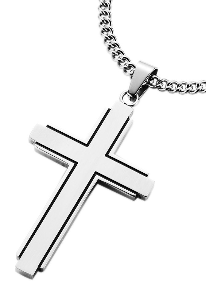 Firetti Kette mit Anhänger »Schmuck Geschenk Kreuz, teilweise geschwärzt« von Firetti