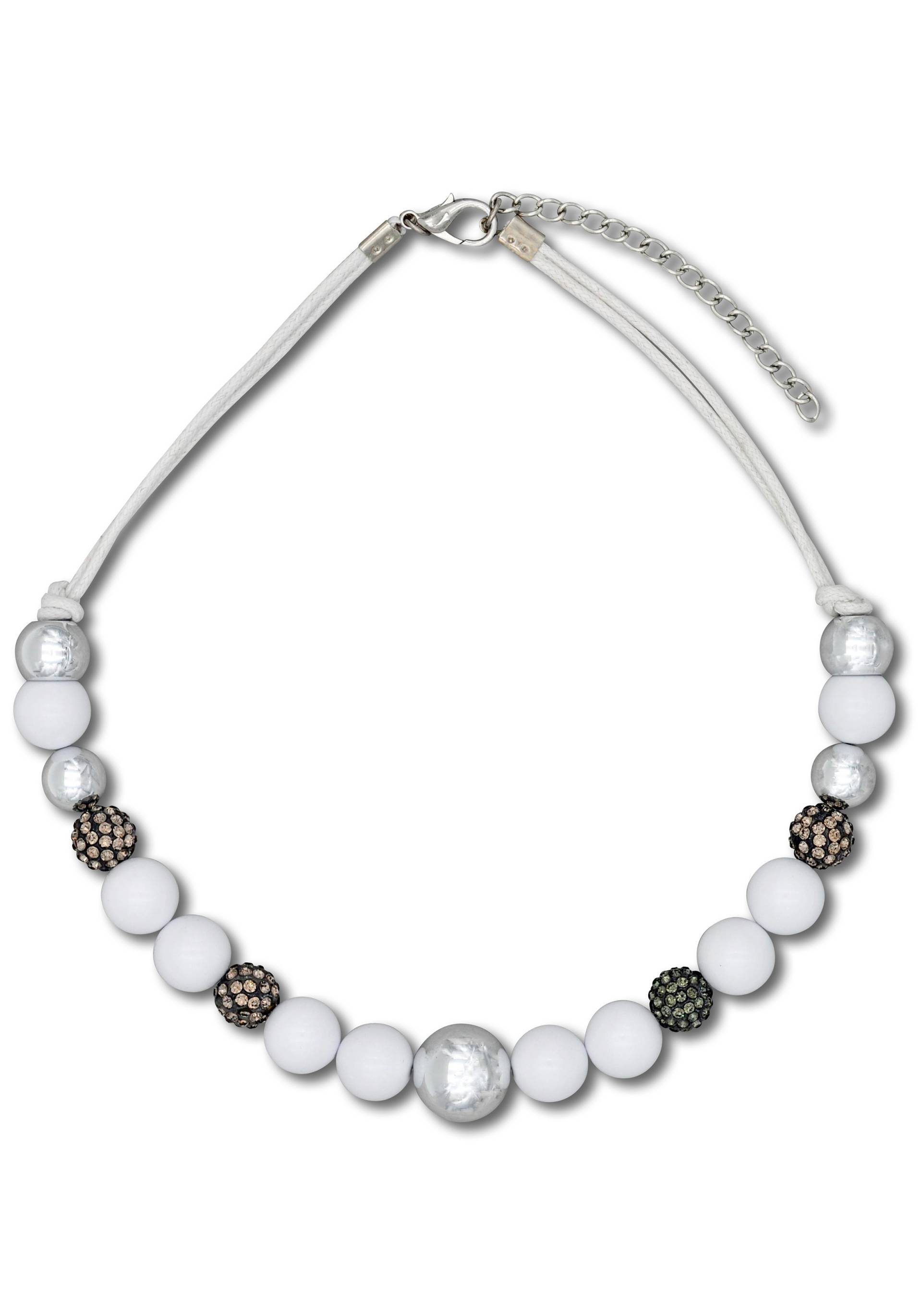 Firetti Kette ohne Anhänger »im verschiedenen Look aneinander gereiht«, mit Glassteinen - mit Kunststoffperle Firetti Kette ohne Anhänger »im verschiedenen Look aneinander gereiht«, mit Glassteinen - mit Kunststoffperle von Firetti