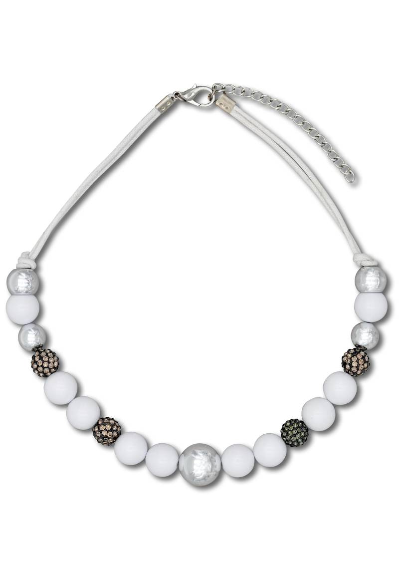 Firetti Kette ohne Anhänger »im verschiedenen Look aneinander gereiht«, mit Glassteinen - mit Kunststoffperle von Firetti