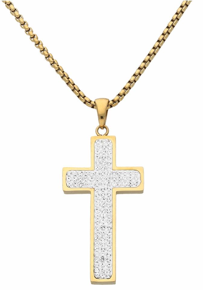 Firetti Kreuzkette »Schmuck Geschenk Halsschmuck Halskette Kreuz glitzernd« von Firetti