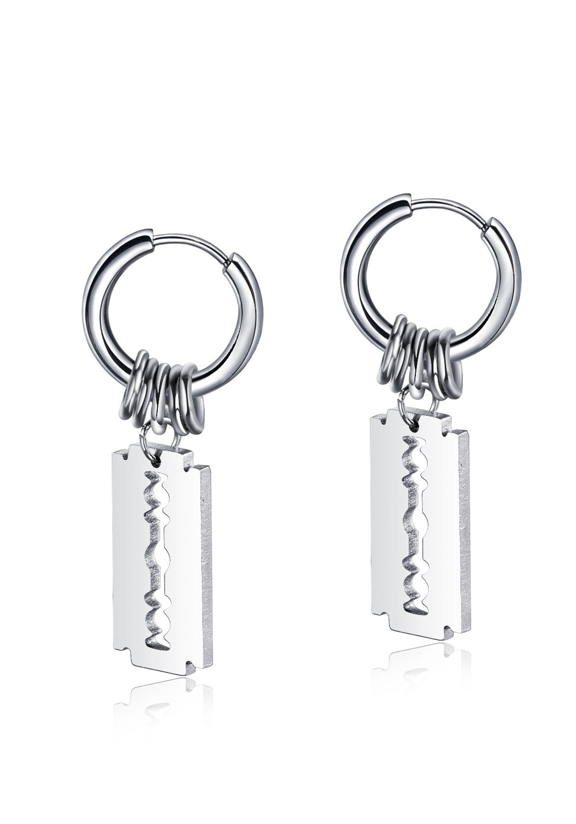 Firetti Paar Creolen »Schmuck Geschenk Rasierklingen-Design«, Einhänger abnehmbar Firetti Paar Creolen »Schmuck Geschenk Rasierklingen-Design«, Einhänger abnehmbar von Firetti
