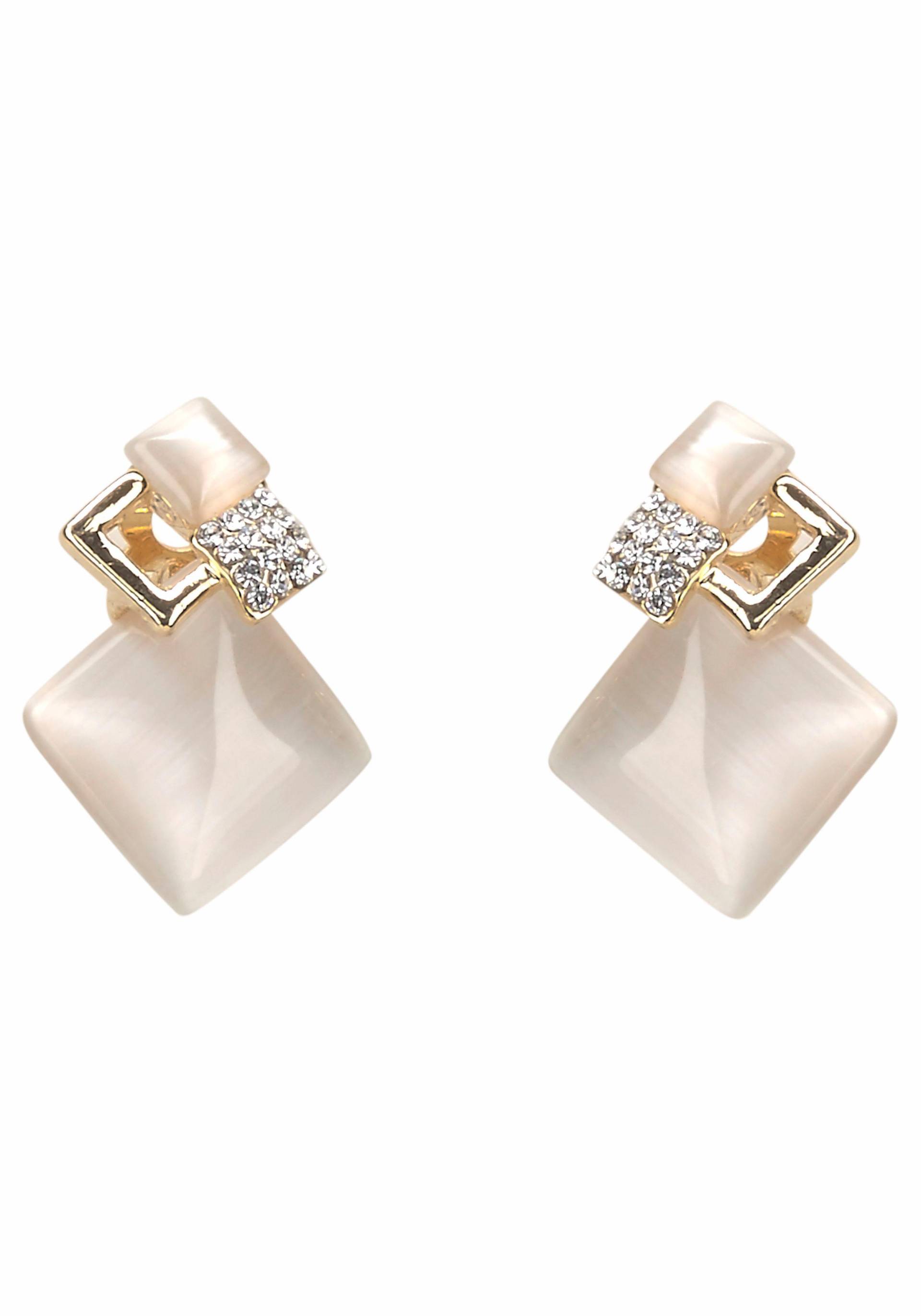 Firetti Paar Ohrclips »elegant«, mit Cat´s Eye und Strasssteinen Firetti Paar Ohrclips »elegant«, mit Cat´s Eye und Strasssteinen von Firetti