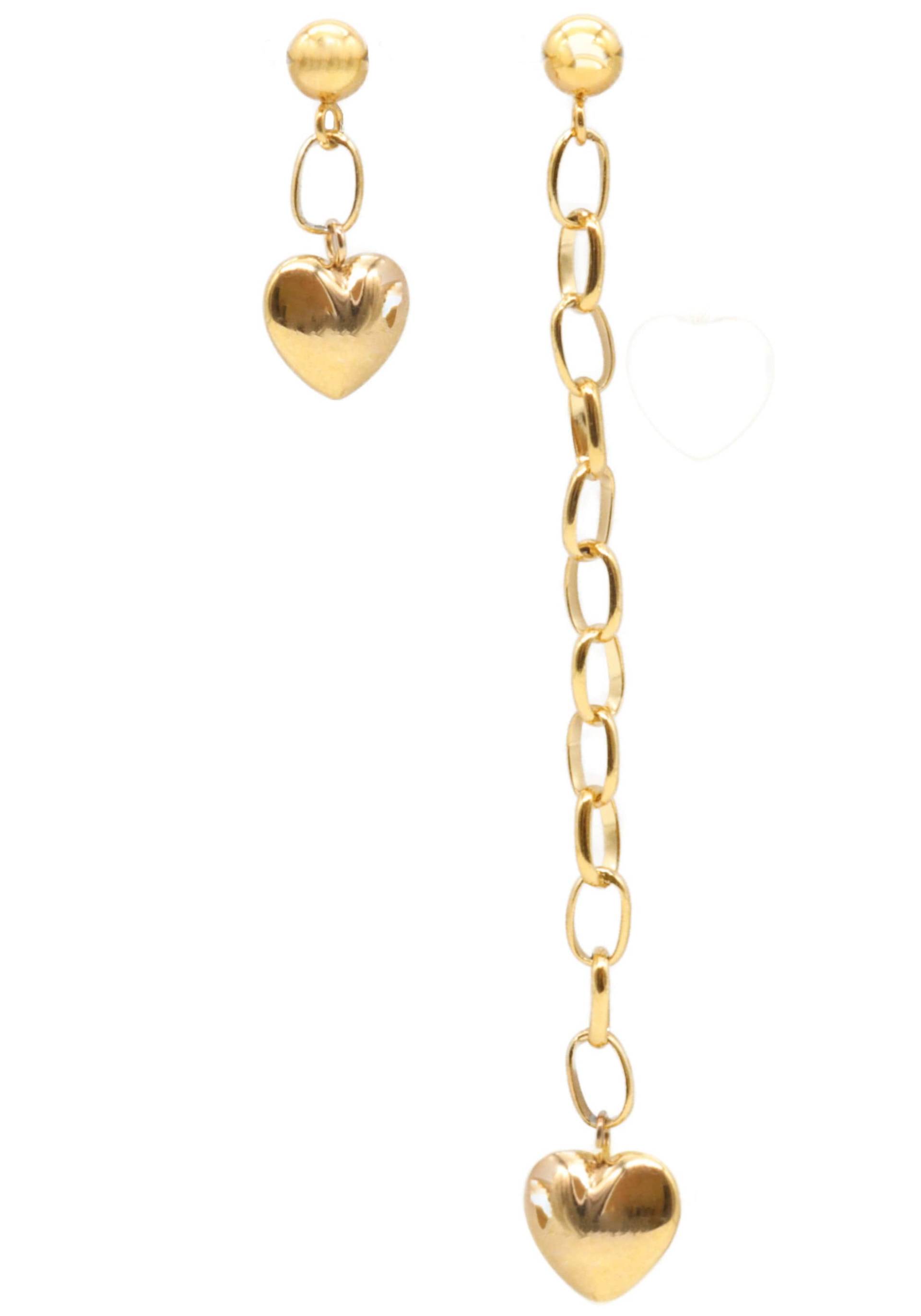 Firetti Paar Ohrstecker »Schmuck Geschenk Ohrschmuck Herz unterschiedlich lang«, Made in Germany von Firetti