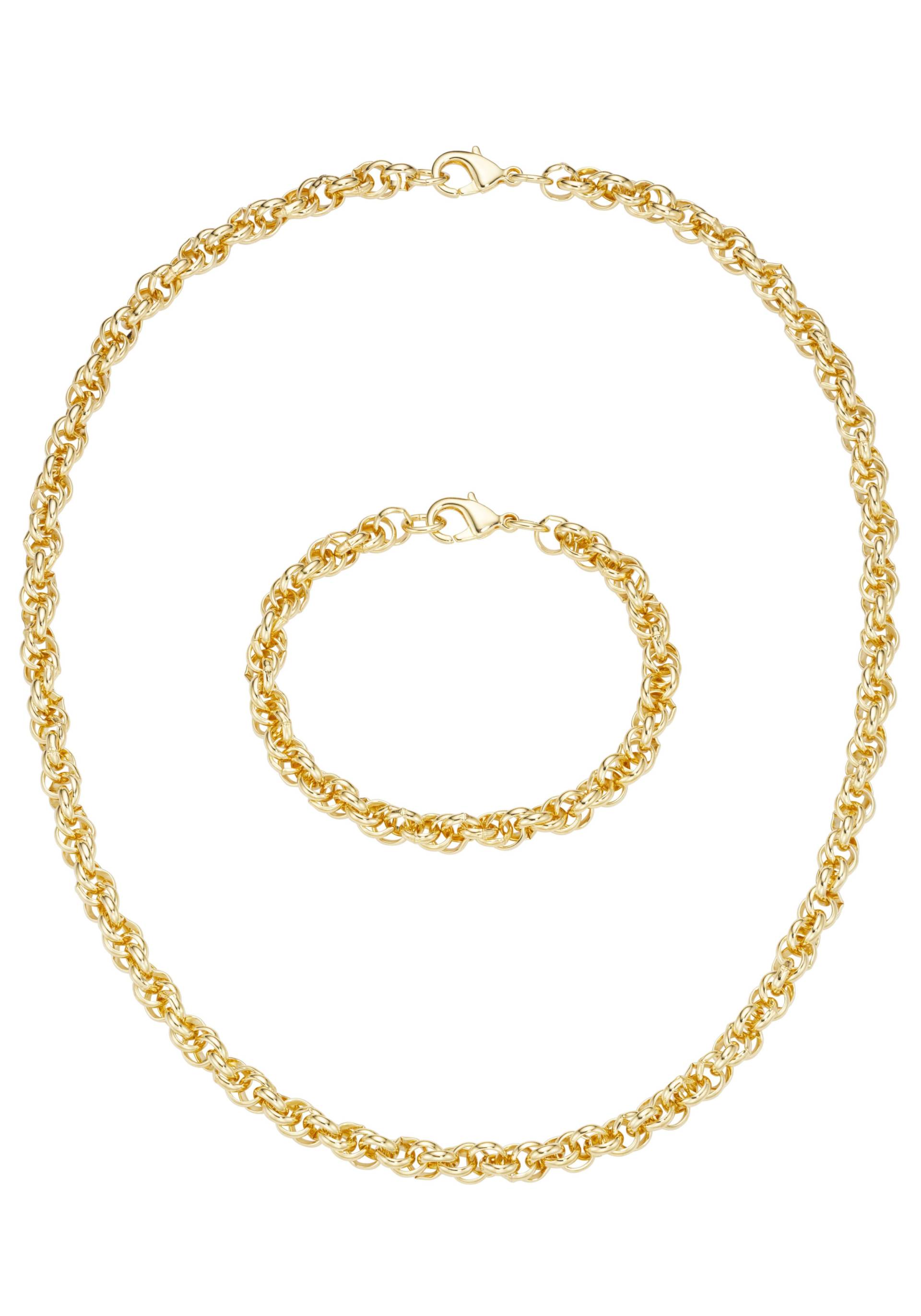 Firetti Schmuckset »Multipack Schmuck Geschenk Halskette Armkette«, (Set, 2 tlg.), Dreifache Erbskettengliederung, ca. 6,8 mm breit von Firetti