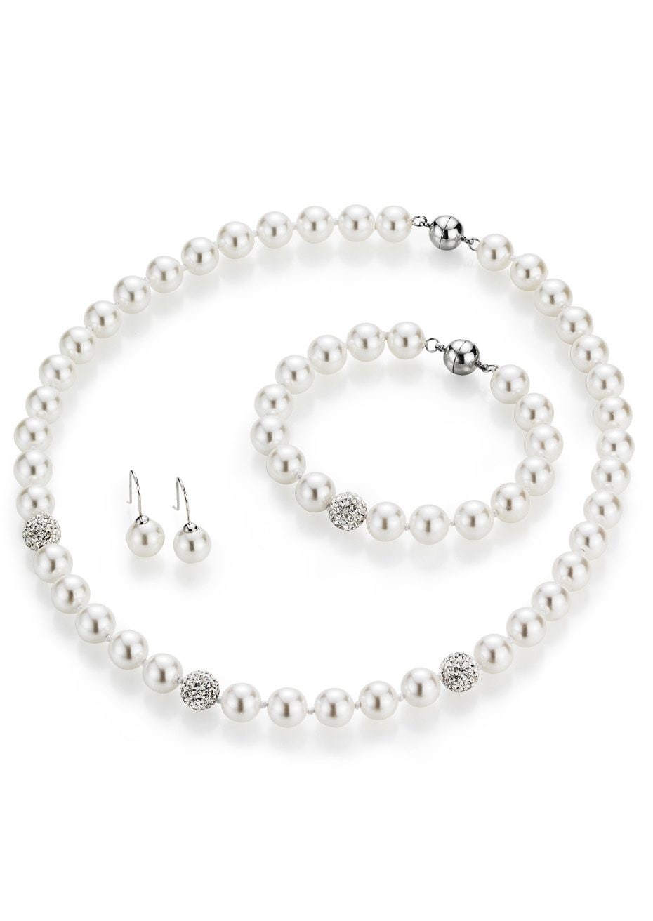 Firetti Schmuckset »Multipack Schmuck Geschenk Perlenkette Perlenarmband Perlohrhaken«, (Set, 4 tlg.) von Firetti