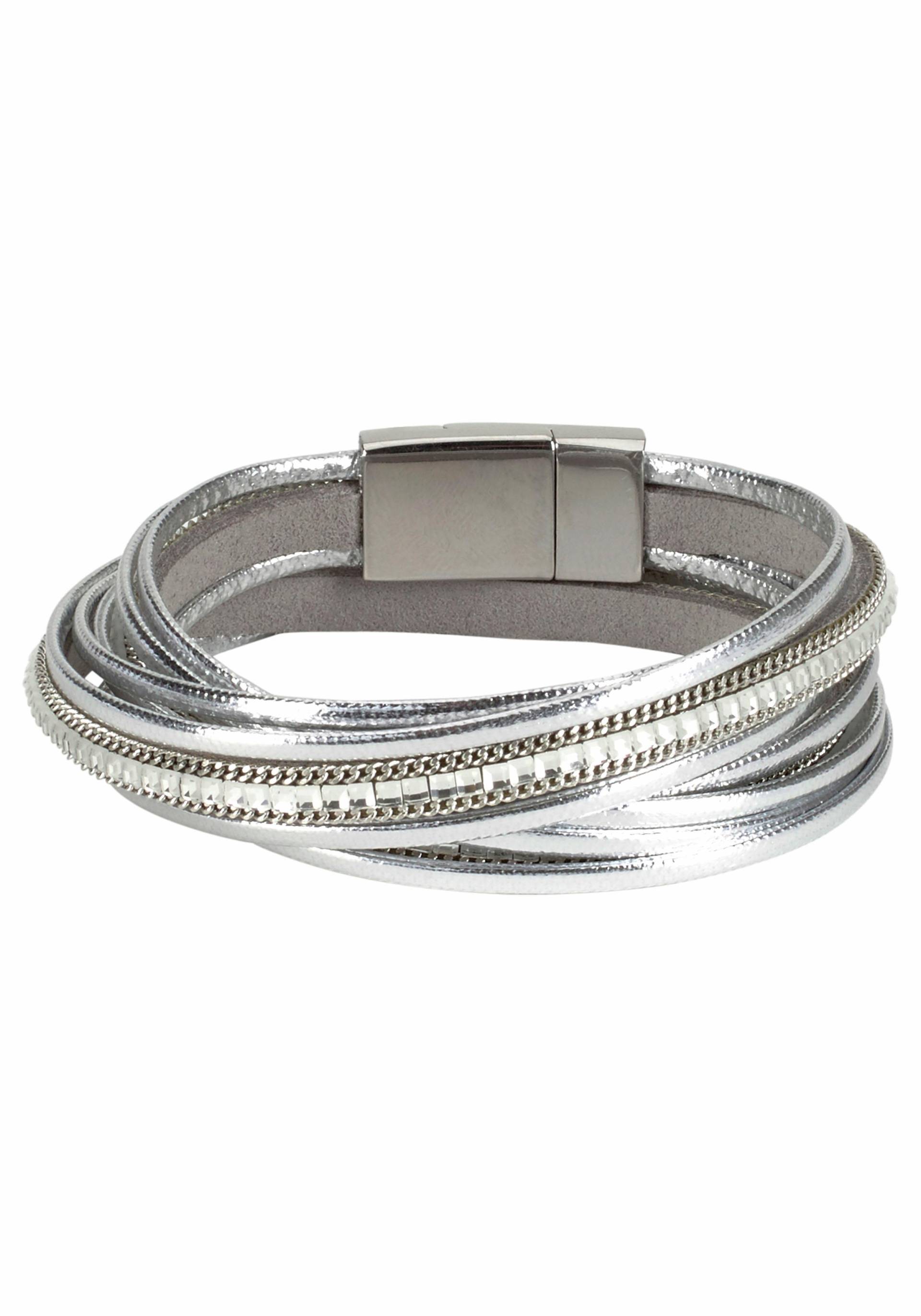 Firetti Wickelarmband »im Metallic Look«, mit Glasstein Firetti Wickelarmband »im Metallic Look«, mit Glasstein von Firetti