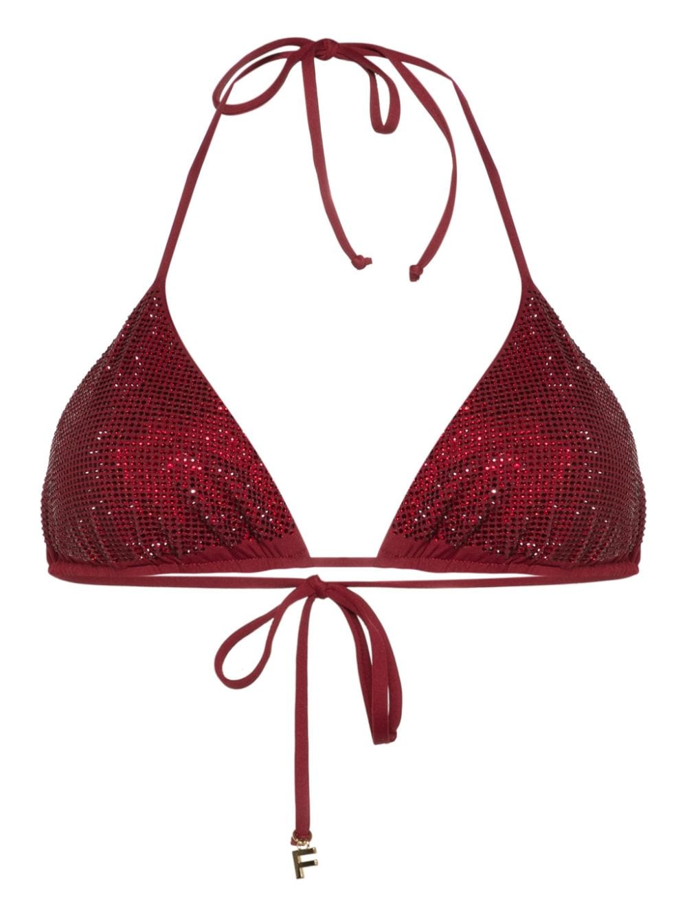 Fisico crystal-embellished bikini top - Red von Fisico