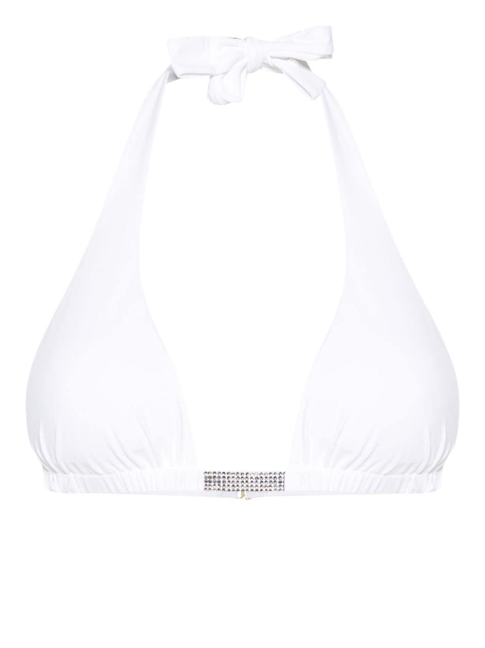 Fisico crystal-embellished bikini top - White von Fisico