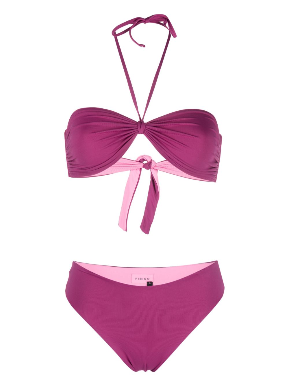 Fisico ruched bandeau bikini set - Purple von Fisico