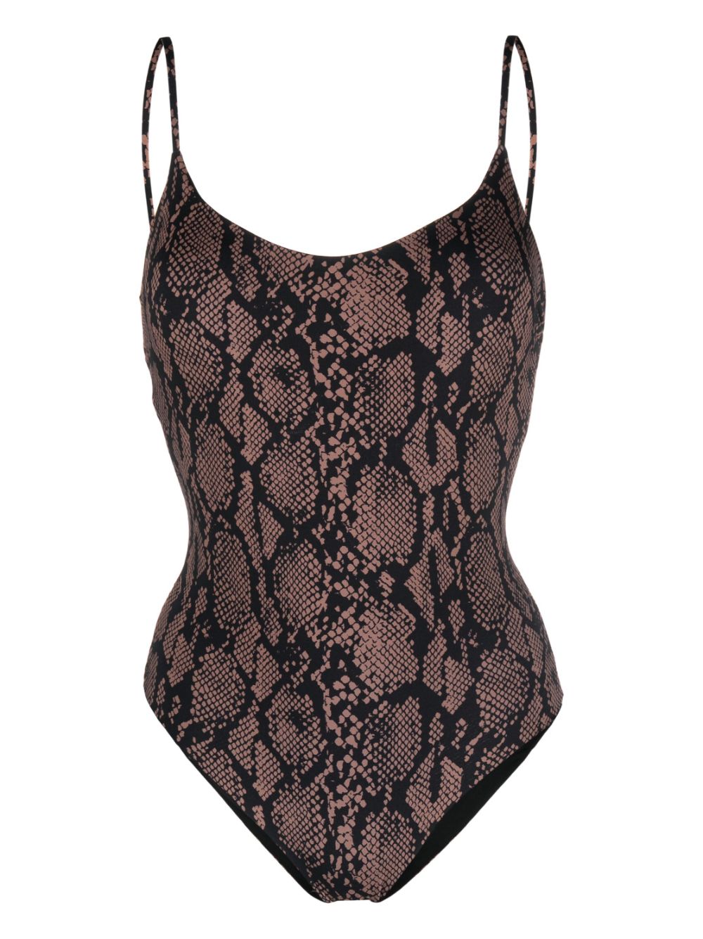 Fisico snakeskin-print swimsuit - Black von Fisico