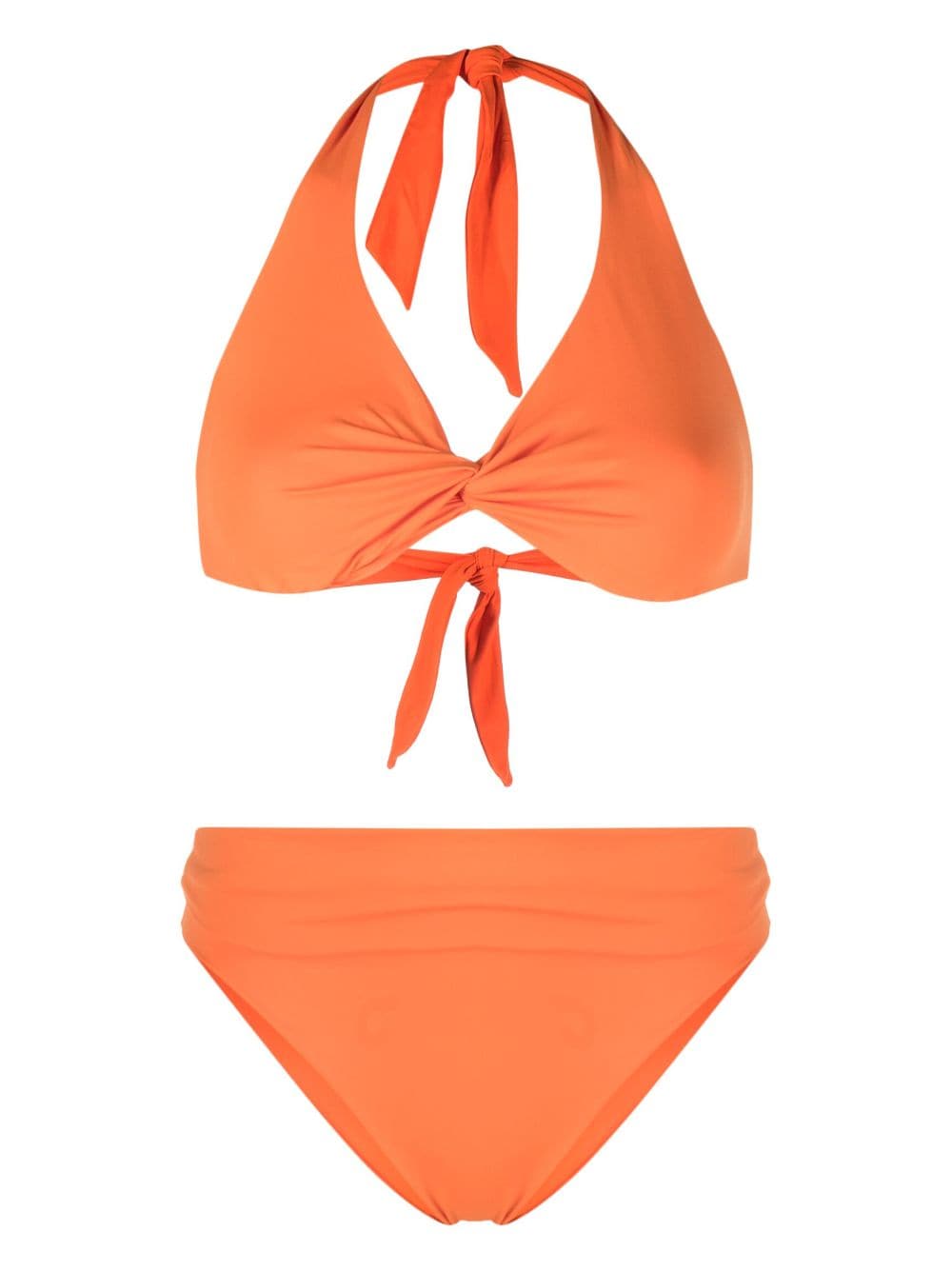 Fisico twist-detail halterneck bikini - Orange von Fisico
