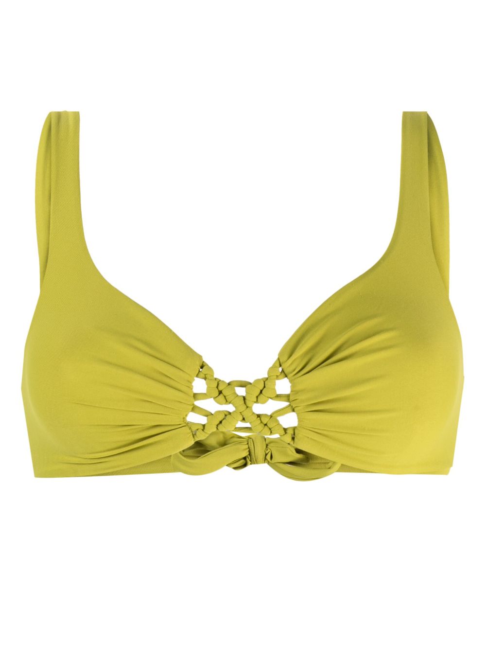 Fisico woven-detailed bikini top - Green von Fisico