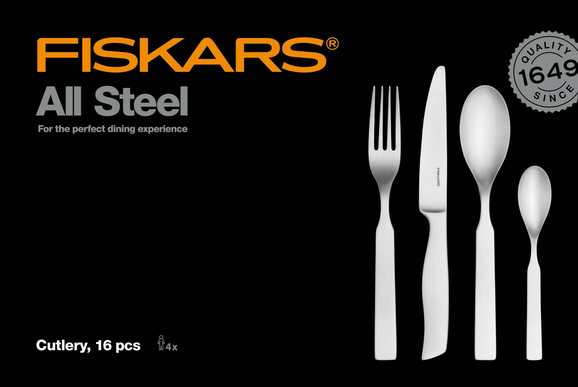 Besteck-Set »All Steel Besteck-Set, 16-teilig«, (Set, 16 tlg.) von Fiskars