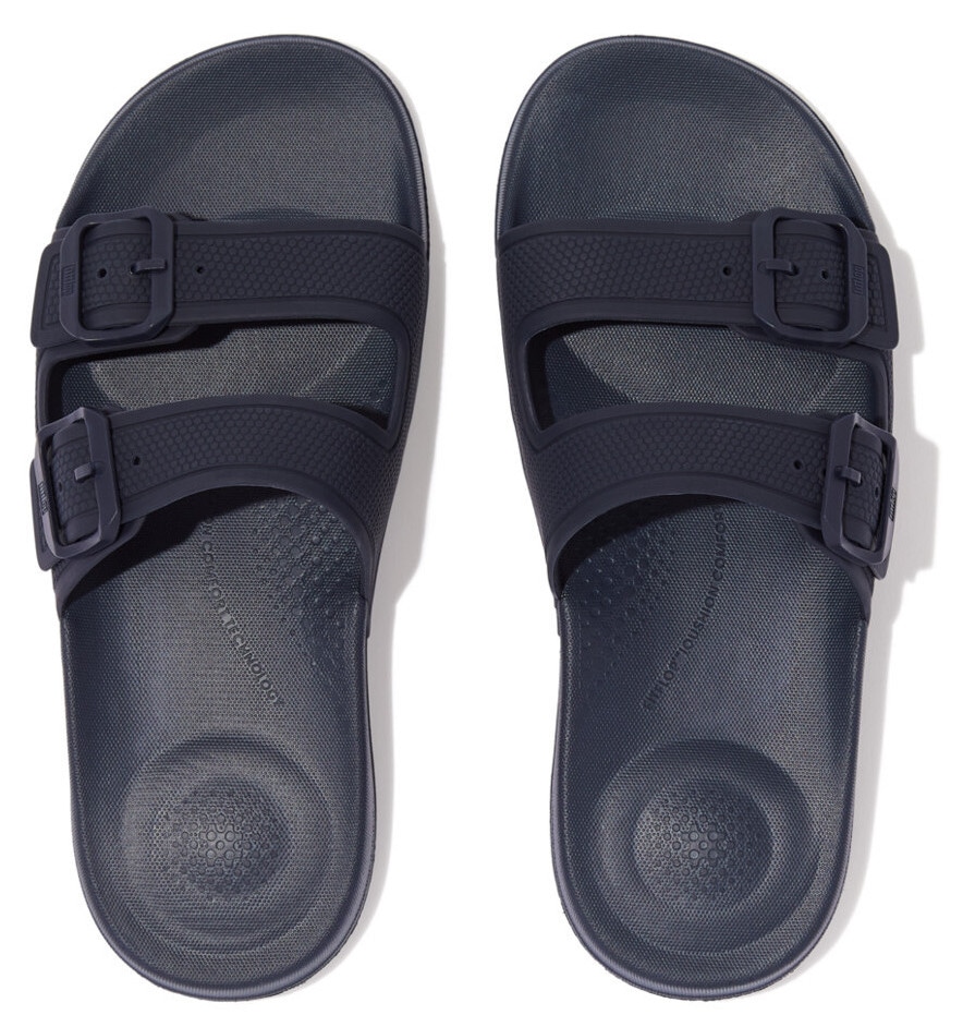 Fitflop Pantolette »IQUSHION TWO-BAR BUCKLE SLIDES«, Sommerschuh, Schlappen, Badeschuh mit zwei verstellbaren Schnallen von Fitflop