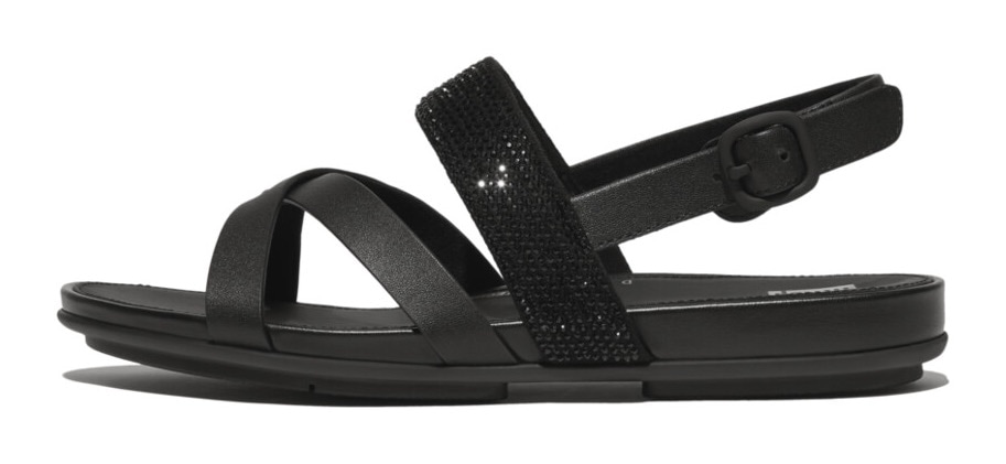 Fitflop Sandale »GRACIE CRYSTAL LEATHER STRAPPY BACK-STRAP SANDALS«, Sommerschuh, Sandalette, Riemchensandale, mit Fersenriemchen von Fitflop