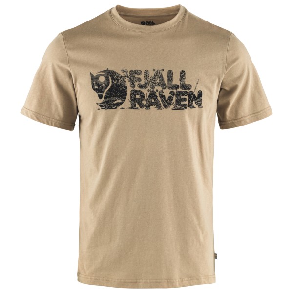 Fjällräven - Lush Logo T-Shirt - T-Shirt Gr S beige von Fjällräven