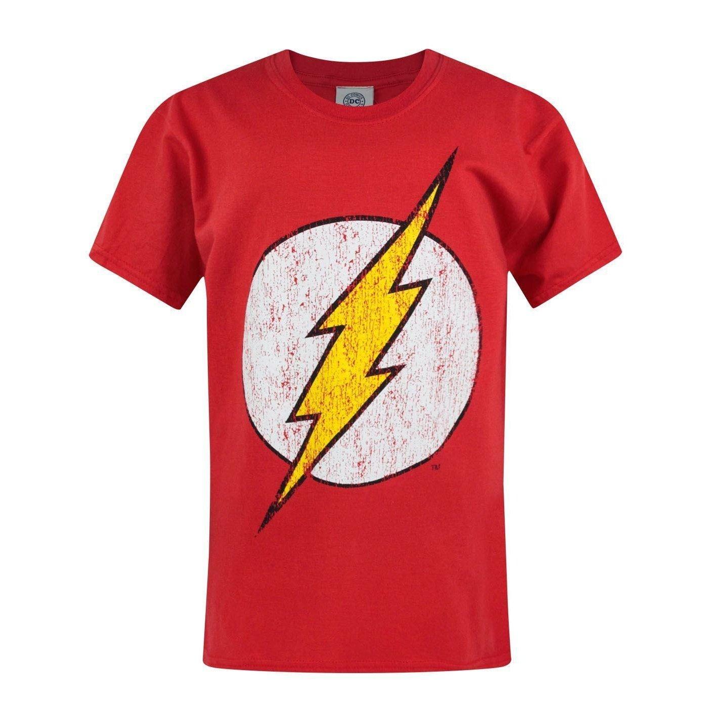Offizielles Distress Logo Tshirt Jungen Rot Bunt 116 von Flash