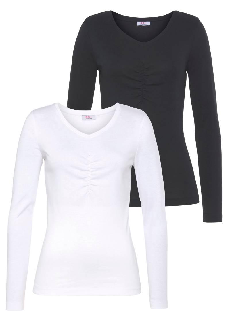 Flashlights Longsleeve, (Packung, 2 tlg., 2er- Pack), Langarm, sehr figurbetonter Schnitt, Feinrippstoff, Basic-Stil von Flashlights