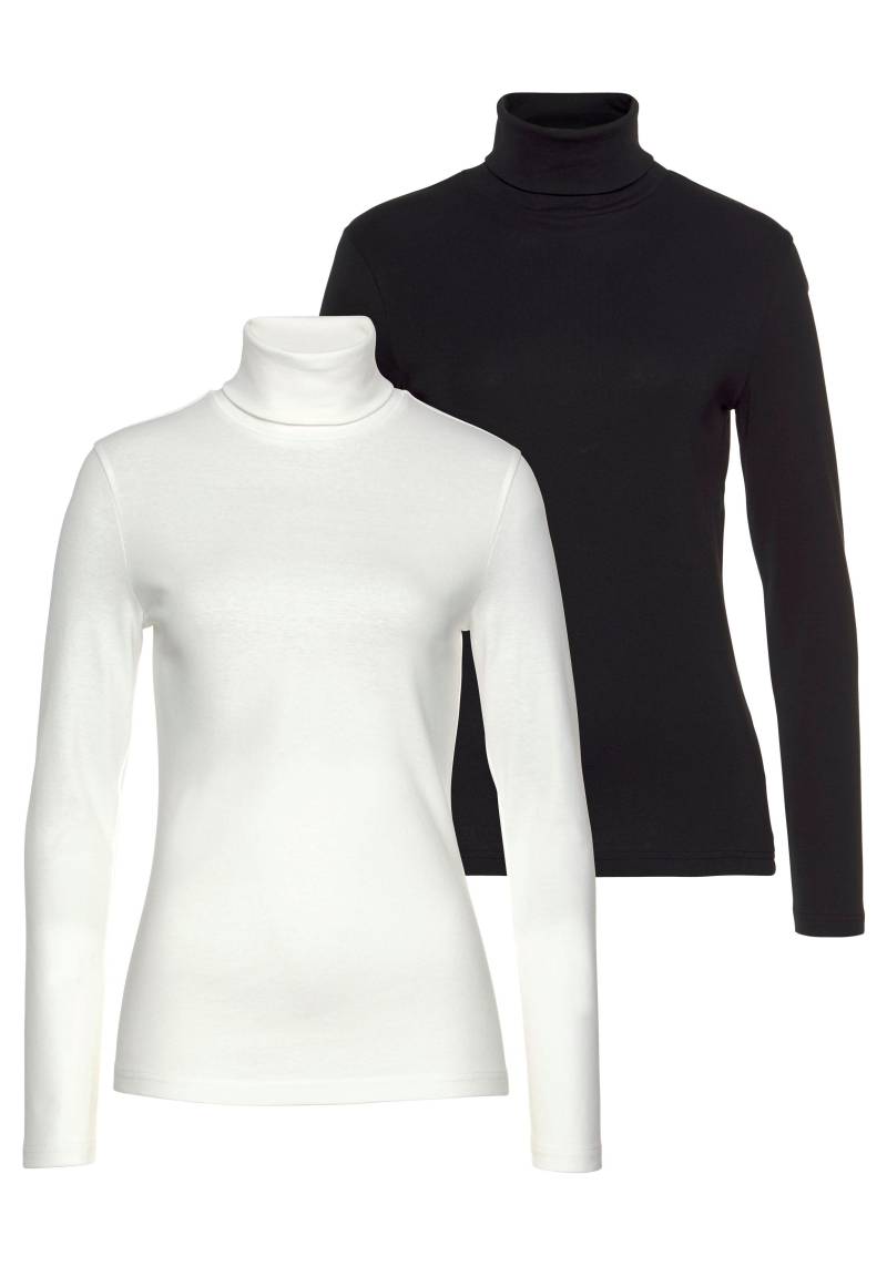Flashlights Rollkragenshirt, (2er-Pack), Langarm, sehr figurbetont, aus Feinrippstoff, aus 100% Baumwolle von Flashlights