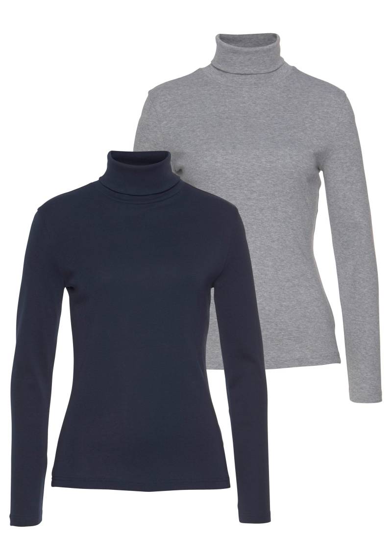 Flashlights Rollkragenshirt, (2er-Pack), Langarm, sehr figurbetont, aus Feinrippstoff, aus 100% Baumwolle von Flashlights