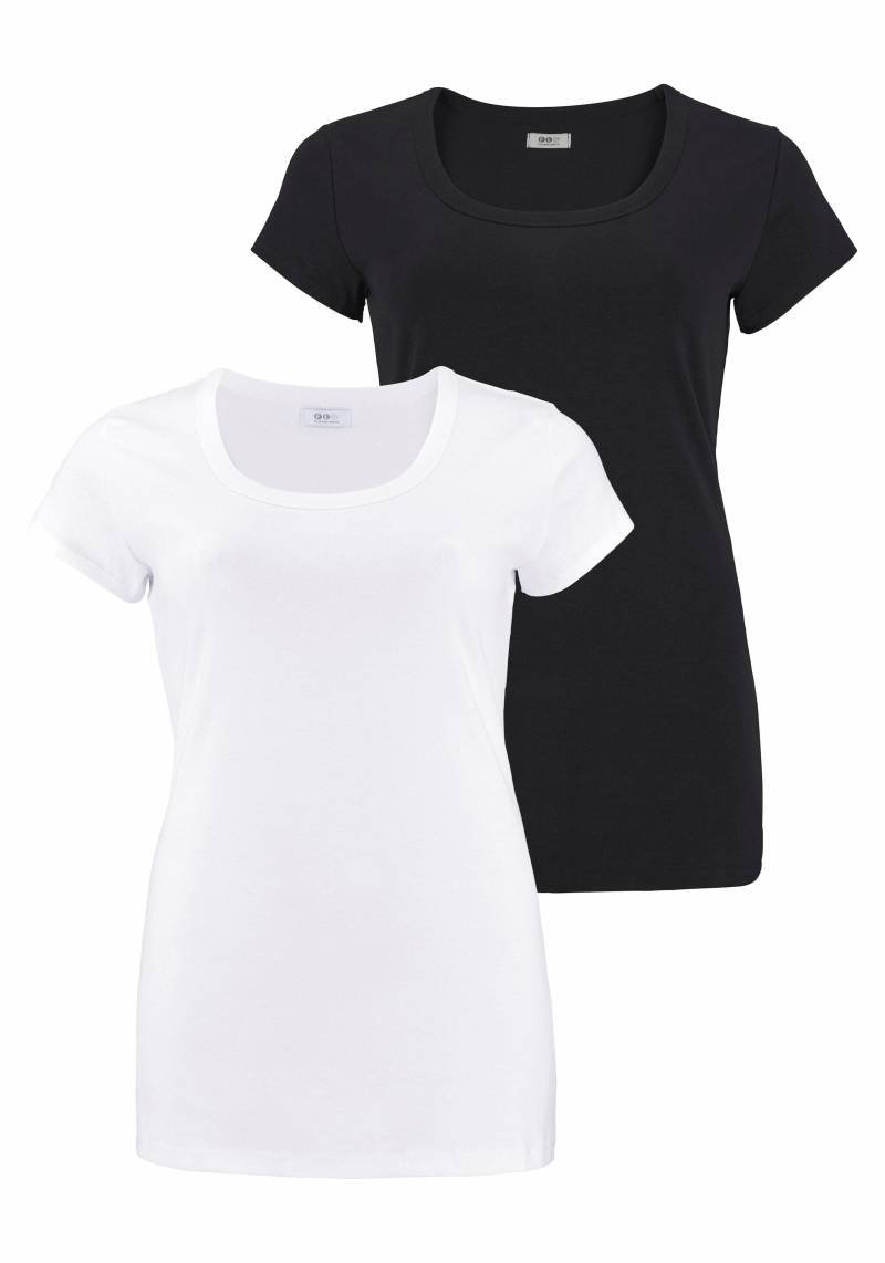 Flashlights T-Shirt, (Packung, 2er-Pack), figurbetonter Schnitt, unifarben, Rundhalsausschnitt von Flashlights